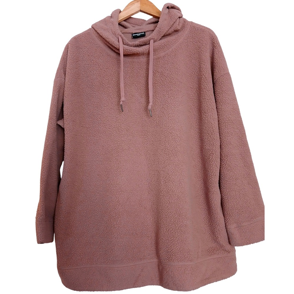 32 Degrees Heat Womens XXL Dusty Rose Sherpa Fleece Oversized Pullover Hoodie